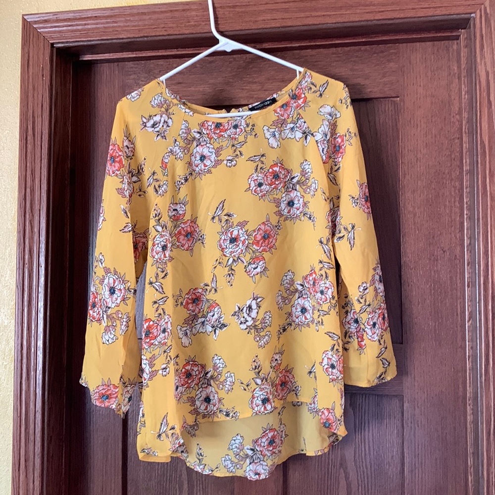 Mustard Floral Blouse